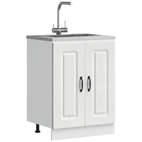 Mobile Base Lavello Kalmar Bianco 60x46x81,5 Cm In Truciolato - Foto 1