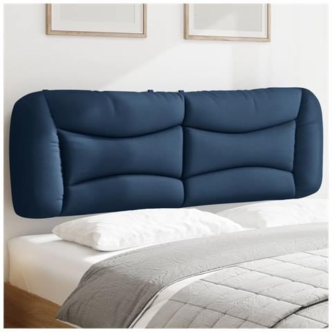 Cuscino Testiera Blu 160 Cm In Tessuto - Foto 1