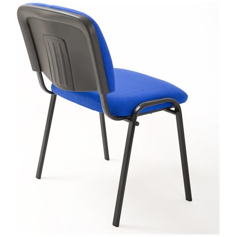 Set Di 6 Sedie Per Sala Attesa Ufficio Studio Conferenze Riunione Ospite Impilabili Imbottite In Tessuto Rosso - Foto 3