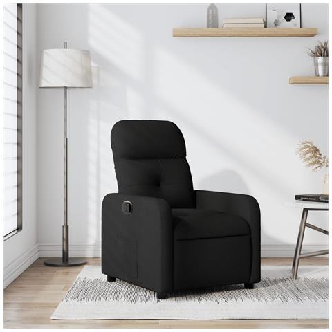 Poltrona Reclinabile In Tessuto Nero - Foto 8