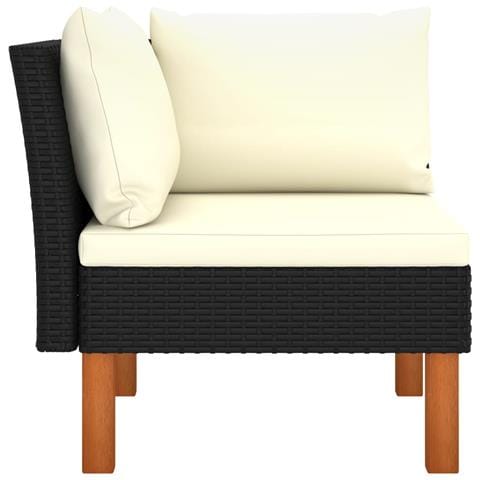 Poltrona Angolare In Polyrattan E Massello Di Eucalipto - Foto 1