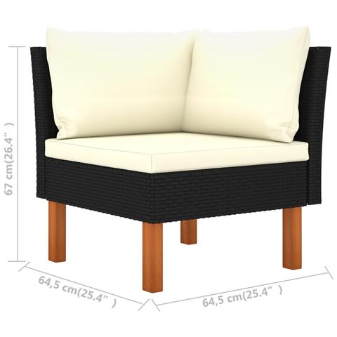 Poltrona Angolare In Polyrattan E Massello Di Eucalipto - Foto 5