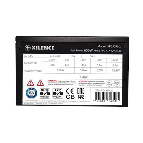 Xilence Performance C XP650R6.2, 650 W, 200 - 240 V, 50 Hz, 10 A, Attivo, 23 A - Foto 6