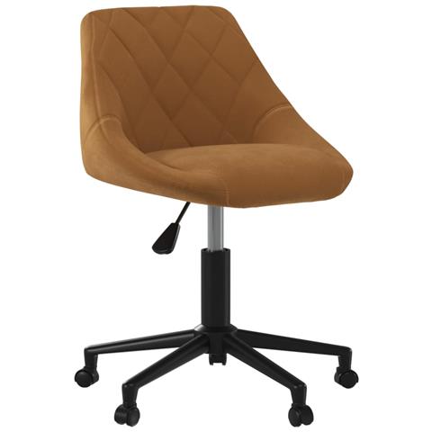 Sedia Da Pranzo Girevole Marrone In Velluto - Foto 2