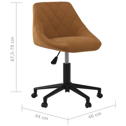 Sedia Da Pranzo Girevole Marrone In Velluto - Foto 7