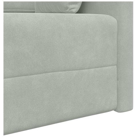 Divano Letto a Terra 2-in-1 Grigio Chiaro 213x144x60 cm Velluto - Foto 9