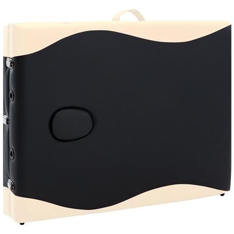 Lusso Casadino -  Lettino Massaggio Pieghevole 3 Zone In Alluminio Nero E Beige - Foto 8