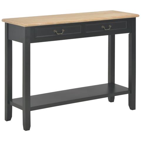 Tavolo Consolle Nero 110x35x80 Cm In Legno - Foto 2