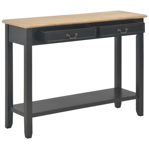 Tavolo Consolle Nero 110x35x80 Cm In Legno - Foto 1