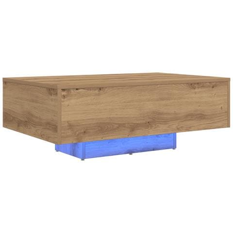 Tavolino da caffè  con luci LED Quercia Artigianale 85x55x31 cm - Foto 1