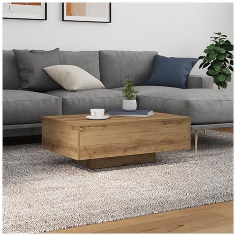 Tavolino da caffè  con luci LED Quercia Artigianale 85x55x31 cm - Foto 2
