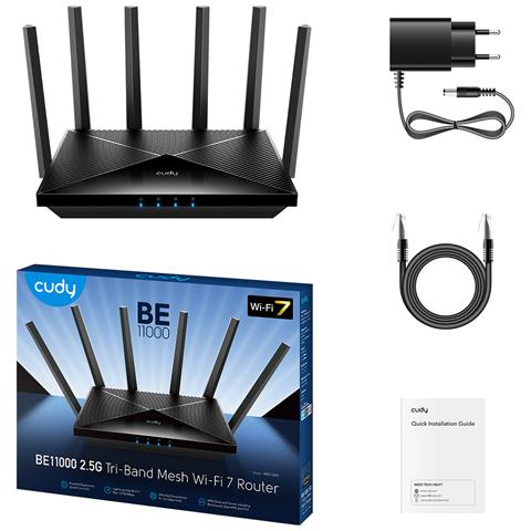 WR11000 router wireless 2.5 Gigabit Ethernet Tri-band (2,4 GHz / 5 GHz / 6 GHz) Nero - Foto 2