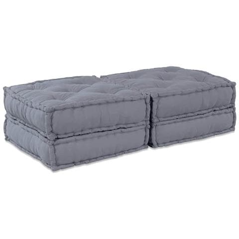 Cuscino 2 pcs Grigio 70 x 70 x 36 cm Poliestere - Foto 1