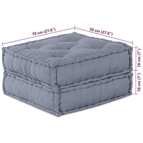Cuscino 2 pcs Grigio 70 x 70 x 36 cm Poliestere - Foto 9