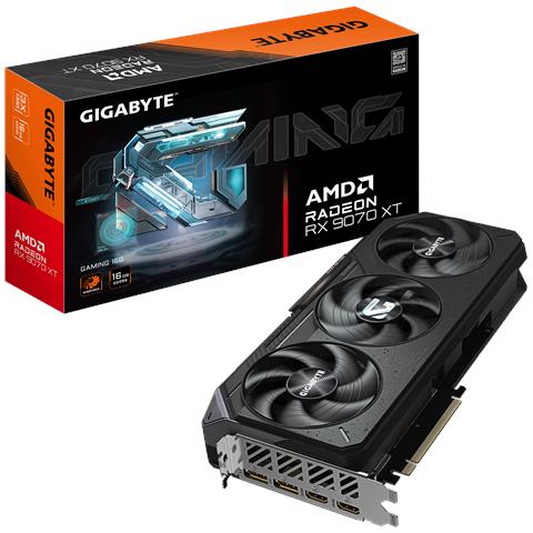 Radeon RX 9070 XT GAMING 16G Scheda grafica - 16 GB GDDR6, 256 bit, PCI-E 5.0, Frequenza core 2970 MHz, 2 x DisplayPort 2.1a, 2 x HDMI 2.1b, GV-R9070XTGAMING-16GD - Foto 1