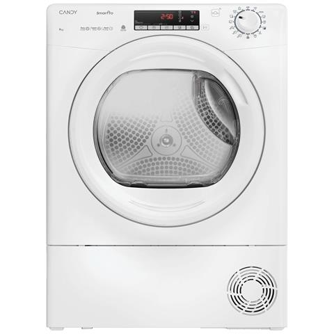 Candy SMART PRO, Asciugatrice 9 KG, Classe D, Bianco, Wi-Fi, CRO EH9N2TE-S, Libera installazione, Caricamento frontale, Pompa di calore, Bianco, Manopola, Touch, Bianco - Foto 1