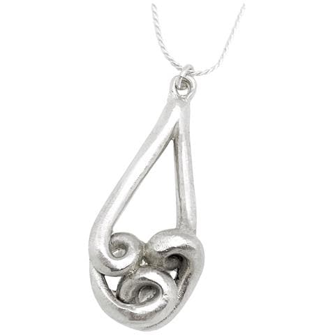 Collana A Maglie In Argento Placcato Pendente A Goccia 40cm - Foto 2