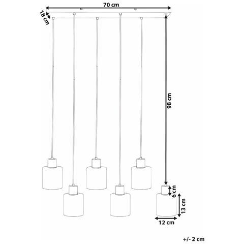 Lampadario A 6 Luci Kitare Vetro Beige - Foto 7