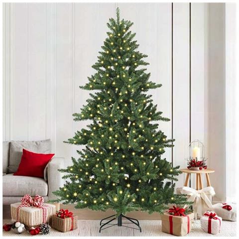 Albero di Natale Artificiale con Rami Pieghevoli Verde 210 cm - Foto 2