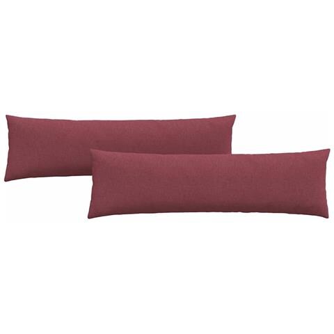 Cuscini da Divano 2 pcs Rosso Vino 145 x 40 cm Tessuto - Foto 1