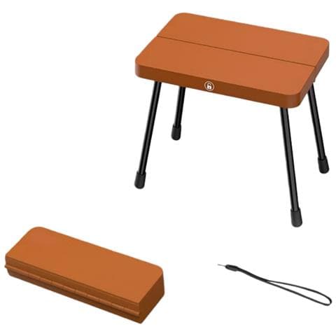 Sgabello Pieghevole Portatile Da Campeggio Con Contenitore - Elevata Capacità Di Carico Brown - Foto 1
