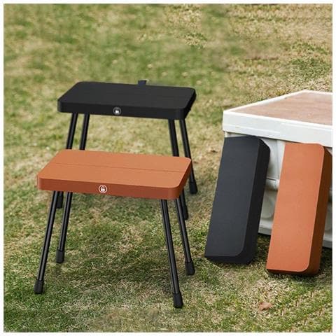 Sgabello Pieghevole Portatile Da Campeggio Con Contenitore - Elevata Capacità Di Carico Brown - Foto 6