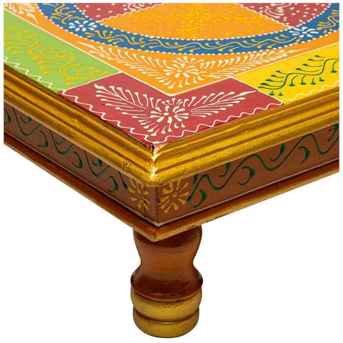 Tavolino In Legno Dipinto A Mano 38x38x14h - Foto 6