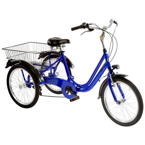 Bici A Tre Ruote Misura 20 Bicicletta Unisex Tr20 Con Cambio 6v Telaio In Alluminio Completa Di Accessori E Luci A Led - 42 Blu - Foto 1