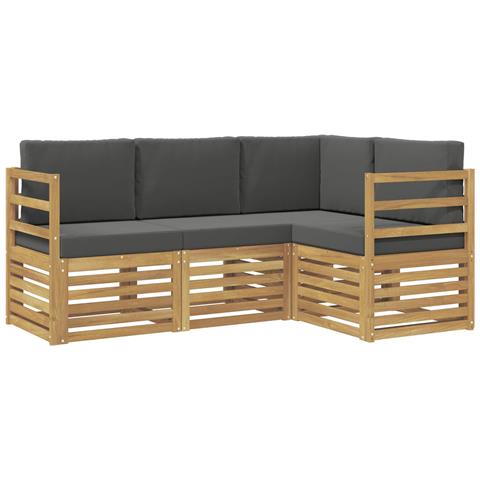 Set divani 4 pcs Bianco e Antracite 185,5 x 126,5 x 73 cm - Foto 1