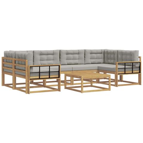 Set di divani da esterno 5 pcs Bianco e Grigio Chiaro - Foto 1