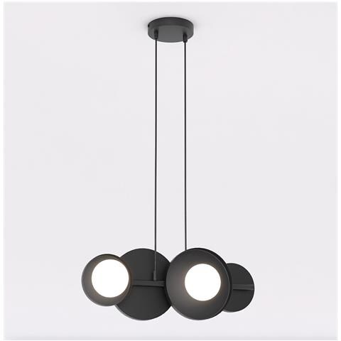 Lampada A Sospensione Model In Acciaio Nero Con Sfere Luminose - Foto 1