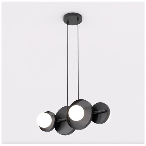 Lampada A Sospensione Model In Acciaio Nero Con Sfere Luminose - Foto 2