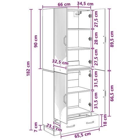 Set di armadi 2 pcs Legno ingegnerizzato - Foto 8