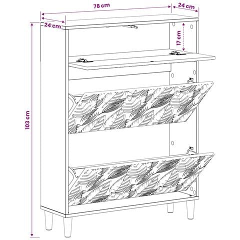 Mobile per scarpe DELFT 78 x 24 x 103 cm Legno ingegnerizzato - Foto 8