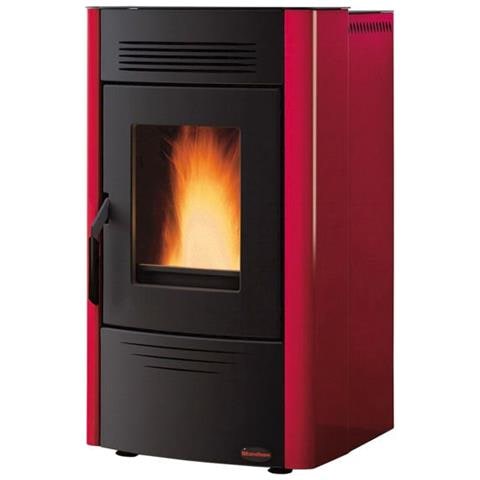 Stufa a Pellet Dorina Rivestimento in Acciaio Potenza Termica 6.2 KW Colore Bordeaux - Foto 3