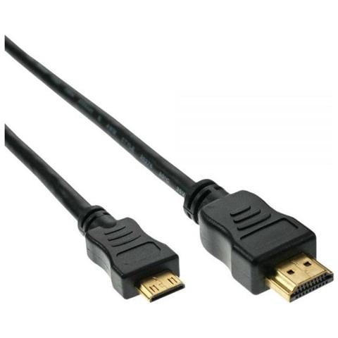 cavo hdmi high speed, fullhd 1080p, uhd 2.160p, type-a maschio / type-c mini maschio, pin dorati, nero, 0,5m - Foto 1