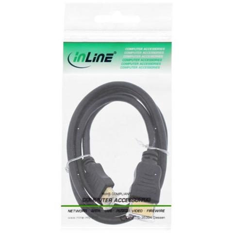 cavo hdmi high speed, fullhd 1080p, uhd 2.160p, type-a maschio / type-c mini maschio, pin dorati, nero, 0,5m - Foto 2