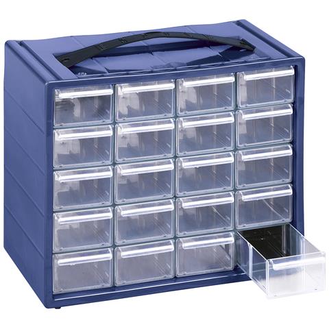Monoblocco Porta Minuteria Con 20 Cassetti Trasparenti E 20 Divisori - Modello Espace 20 - Blu - Foto 1