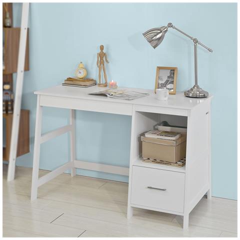 SoBuy - Scrivania, porta Pc, tavolo Per Computer, con Cassetto, bianco,  fwt38-w - ePRICE