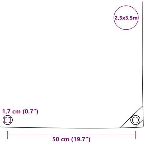 Telone 650 G / m² 2,5x3,5 M Bianco - Foto 2