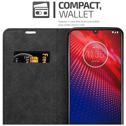 Custodia Compatibile Con Motorola Moto Z4 In Rosso Mela - Coperchio Protettiva Con Chiusura Magnetica, Funzione Stand E Tasca Per Le Carte - Foto 2