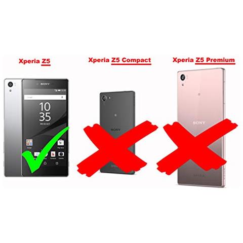 Custodia Compatibile Con Sony Xperia Z5 In Marrone Cappuccino - Coperchio Protettiva Con Chiusura Magnetica, Funzione Stand E Tasca Per Le Carte - Foto 2