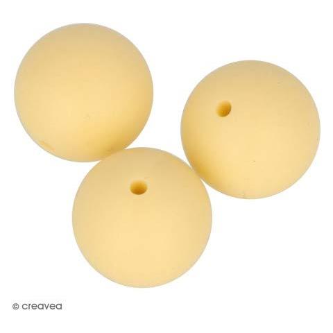 Perlina Di Silicone Tonda X 3 - 15 Mm - Giallo - Foto 1