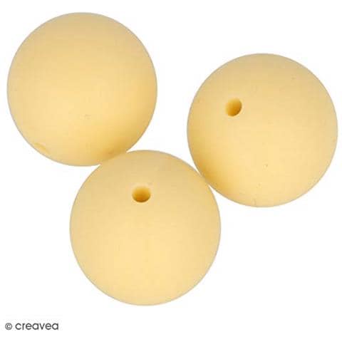 Perlina Di Silicone Tonda X 3 - 15 Mm - Giallo - Foto 2