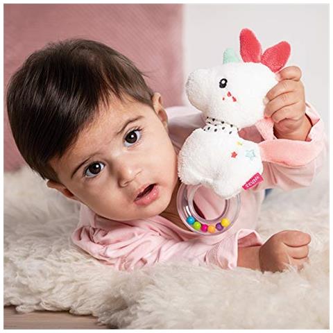 057133 - Anello Sonaglio A Forma Di Unicorno, Per Sonagli, Sonagli, Suonare, Giocare, Con Morbido Peluche - Un Fedele Compagno Per Neonati E Bambini Dai 0 Mesi In Su, Multicolore - Foto 3