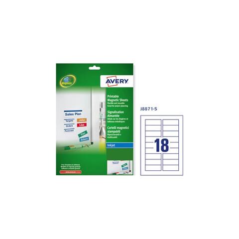 Etichette Magnetiche Bianche Inkjet In A4 78x28mm (18et / fg - 5fg) J8871 - Foto 1
