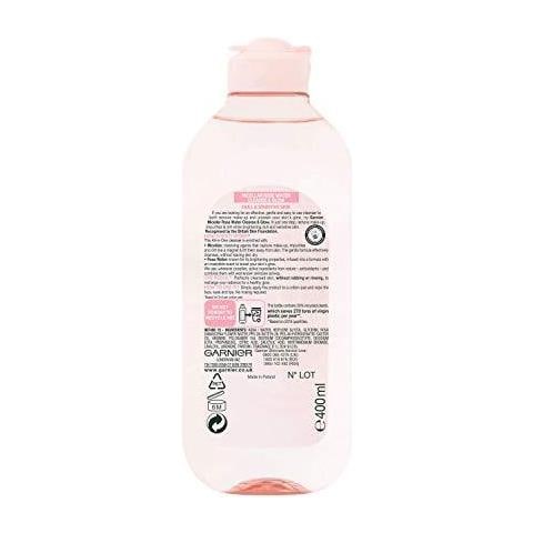 Garnier Micellare Detergente Rose Water Glow Aumentare Viso E Occhi Struccante E Detergente Per Dull E Sensibile Della Pelle 400 Ml - Foto 2