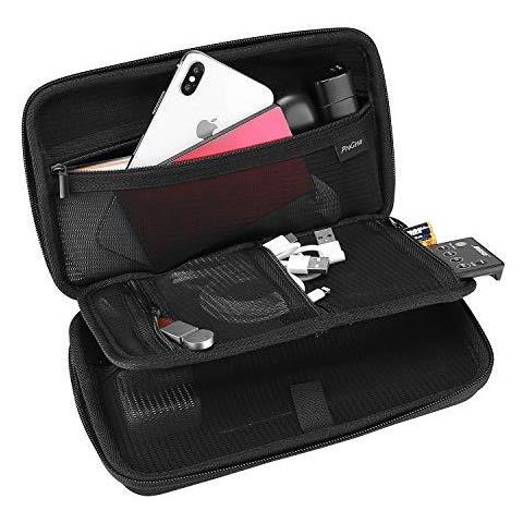 Custodia Da Viaggio Elettronica Rigido Antiurto Viaggi Durevole Custodia Del Sacchetto Dellorganizzatore Di Immagazzinaggio Scatola Protettiva Con Tasche In Rete Per Le Piccole Elettronica E Accessori-black - Foto 1