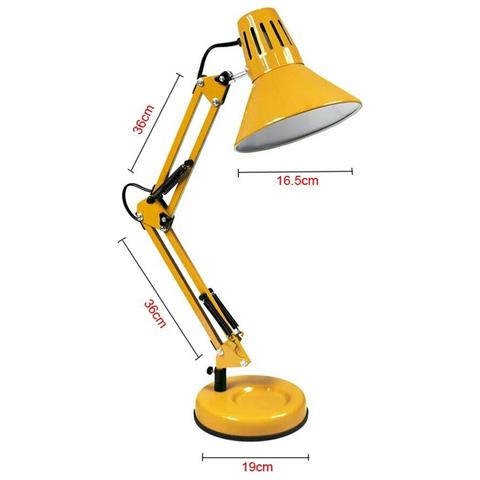 Lampada Lume Da Tavolo Scrivania Lumetto Braccio Snodabile Morsetto Color Giallo - Foto 4