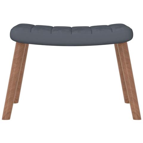 Poltrona a Dondolo con Poggiapiedi Grigio Scuro in Velluto - Foto 2